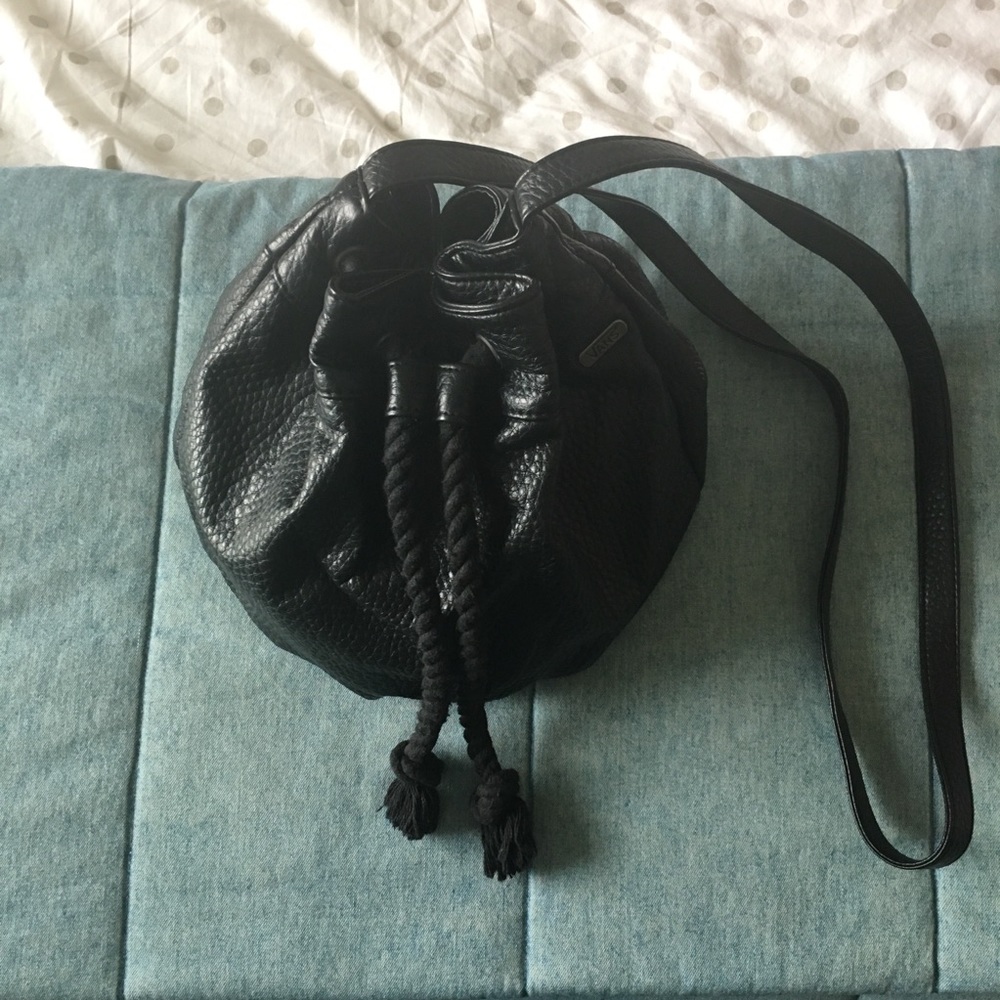 Vans Black Faux Leather Bucket Purse